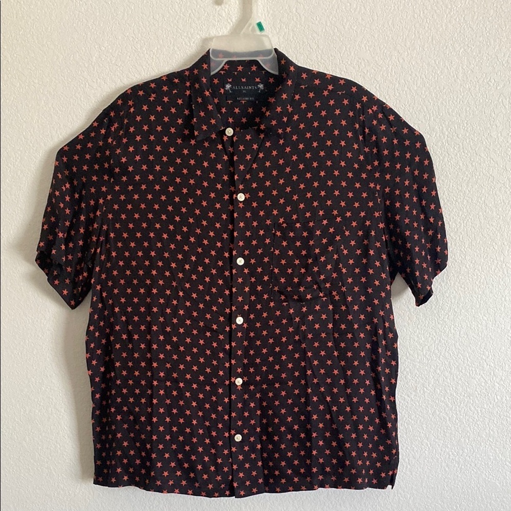 ALLSAINTS Stellar Mass Relaxed Fit Star Print Men’s Shirt Size XL